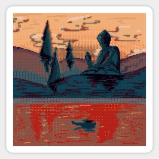 Pixel Buddha Sticker